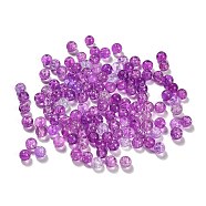 Spray Painted Crackle Glass Beads Strands, Round, Blue Violet, 6.5x5.5mm, Hole: 1.5mm, about 1667pcs/500g(CCG-XCP0001-08)