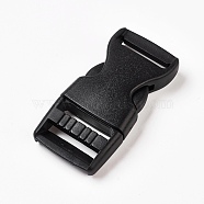 PP Plastic Side Release Buckles, Survival Bracelet Clasps, Black, 65x32x12mm, Hole: 4x25mm(X-KY-WH0009-11)