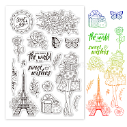 TPR Stamps, with Acrylic Board, for Imprinting Metal, Plastic, Wood, Leather, Leaf Pattern, 16x11cm(AJEW-WH0178-013)