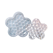 Silicone Diamond Texture Cup Mat Molds, Resin Casting Molds, for UV Resin & Epoxy Resin Craft Making, Flower Pattern, 113x113x9mm, Inner Diameter: 101x101x7mm(DIY-C061-04C)