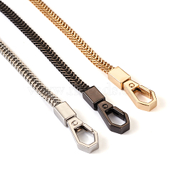 3Pcs 3 Colors Iron Flat Snake Chain Bag Straps, with Alloy Snap Clasp, Mixed Color, 1200~1220x6mm, 1pc/color(FIND-BT0001-27)