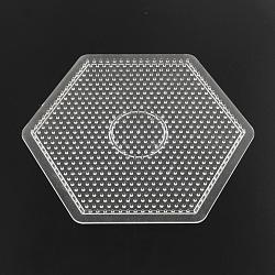 Hexagon ABC Plastic Pegboards used for 5x5mm DIY Fuse Beads, Clear, 146x166x5mm(DIY-Q009-53)