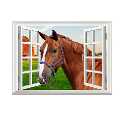 PVC Wall Stickers, Wall Decoration, Horse Pattern, 290x800mm, 2pcs/set(DIY-WH0228-787)