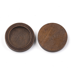 Wood Cabochon Settings, Flat Round, Saddle Brown, Tray: 20~20.5mm, 28x5mm(WOOD-S044-06)