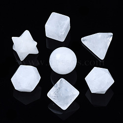 Natural Quartz Crystal Beads, Rock Crystal Beads, No Hole/Undrilled, Chakra Style, for Wire Wrapped Pendant Making, 3D Shape, Round & Cube & Triangle & Merkaba Star & Bicone & Octagon & Polygon, 13.5~21x13.5~22x13.5~20mm(G-Q999-001)