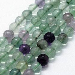 Natural Fluorite Beads Strands, Round, 6mm, Hole: 0.5mm, about 63pcs/strand,  14.96 inch(38cm)(G-I199-12-6mm)
