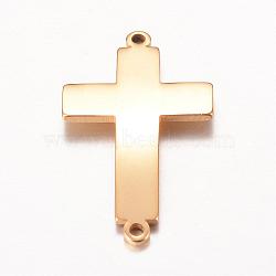 201 Stainless Steel Links connectors, Latin Sideways Cross, Golden, 25x14.5x1mm, Hole: 1mm(STAS-S059-18A)