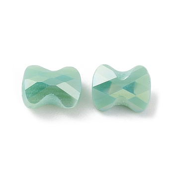 Electroplate Glass Beads, AB Color, Faceted Pillow, Medium Aquamarine, 8x6.5x4mm, Hole: 1.2mm