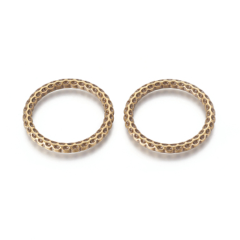 Tibetan Style Linking Rings, Circle Frames, Lead Free and Cadmium Free, Rondelle, Antique Bronze, 35.5x35.5x3.5mm