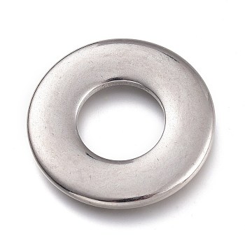 304 Stainless Steel Linking Rings, Donut, Stainless Steel Color, 30x3mm, Inner Diameter: 14mm