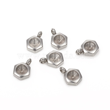 Stainless Steel Color Hexagon Stainless Steel Charms