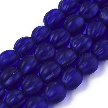 Medium Blue Round Lampwork Beads