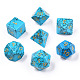 Metal Enlaced Synthetic Turquoise Polyhedral Dice Set(G-T122-75B)-1