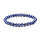 Natural Lapis Lazuli(Dyed) & Lava Rock Round Beads Stretch Bracelets Set(BJEW-JB06982-03)-4