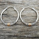 Alloy Ring Hoop Earrings, with Retro Carving Pattern, Golden, 35x29mm(FS-WG48977-01)