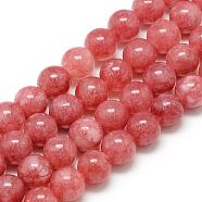 Natural Rhodochrosite Beads Strands, Round, Dyed, 12x11.5mm, Hole: 1mm, about 34pcs/strand, 16.3 inch(G-S150-06-12mm)
