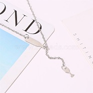 Alloy Cable Chain Wine Cup Pendant Y Necklaces for Women, Platinum, 19.69 inch(50cm)(WG2C776-02)