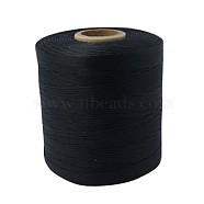 Korean Wax Polyester Cord, Black, 1x0.4mm, about 546.8 yards(500m)/roll(YC-G001-10)