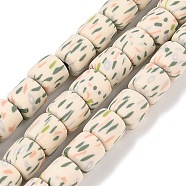 Handmade Polymer Clay Beads Strand, Column, Olive Drab, 6~7.5x5.5~7mm, Hole: 1.7~2.3mm, about 54~65pcs/strand, 15.83~16.69''(40.2~42.4cm)(CLAY-Z002-01D)