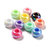 UV Plating Acrylic Beads, Iridescent, Rondelle, Mixed Color, 13.5~14x8.7mm, Hole: 5.4mm(OACR-E031-02)