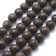 Snowflake Obsidian Gemstone Beads Strands, Natural, Round, Brown, 8mm in diameter, hole: 1mm, about 15~16 inch/strand, about 51pcs/strand(GSR009-1)