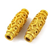 Brass European Beads, Lead Free & Cadmium Free, Large Hole Beads, Barrel, Golden, 28x10mm, Hole: 4mm, Fit for 2mm Rhinestone(KK-G502-18A-G)