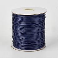 Eco-Friendly Korean Waxed Polyester Cord, Midnight Blue, 3mm, about 41.01~41.56 Yards(37.5~38m)/Roll(YC-P002-3mm-1115)