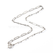 304 Stainless Steel Figaro Chain Necklace, Stainless Steel Color, 18.31 inch(465mm)(NJEW-JN03567-02)