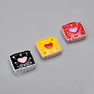 Resin Cabochons, Cake, Mixed Color, 18.5~19.5x18x6.5mm(X-CRES-T005-11)