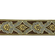 Flat Chenille Jacquard Woven Ribbons, Floral Ribbon, Camel, 3-3/8 inch(85mm)(SRIB-XCP0001-17A)