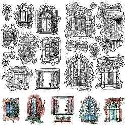 Custom Wall Theme PVC Plastic Clear Stamps, for DIY Scrapbooking, Photo Album Decorative, Cards Making, Window, 160x110mm, 2pcs/set(DIY-WH0619-0032)