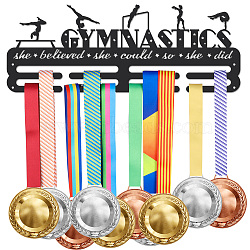 Iron Medal Hanger Holder Display Wall Rack, with Screws, Gymnastics, 150x400mm(ODIS-WH0100-006)