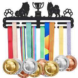 Iron Medal Hanger Holder Display Wall Rack, with Screws, Dog, 400x150mm(ODIS-WH0021-815)