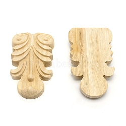 Rubber Wooden Carved Decor Applique, for Home Furniture Corner Decorations Accessories, Wheat, 120x70x24mm(WOOD-WH0023-33)