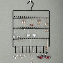 Iron Jewelry Display Hanging Stand, Black, 41x30cm(PW-WG12919-01)