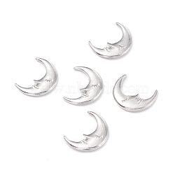 Zinc Alloy Cabochons, for DIY Crystal Epoxy Resin Material Filling, Moon, Platinum, 12x9.5x1.5mm, about 100pcs/bag(PALLOY-WH0036-27P)