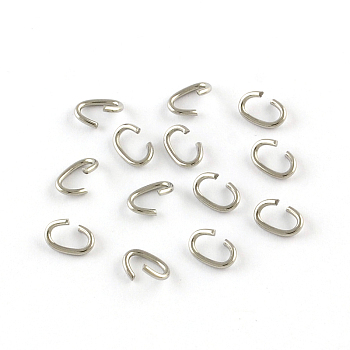 Oval 304 Stainless Steel Open Jump Rings, Stainless Steel Color, 20 Gauge, 4x5x0.8mm