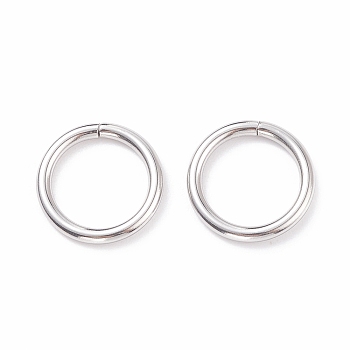 Non-Tarnish 304 Stainless Steel Closed Jump Rings, Saw Cut Round, Stainless Steel Color, 12 Gauge, 16x2mm, Inner Diameter: 12mm