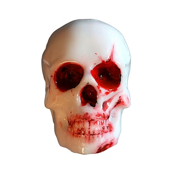 DIY Candle Making Silicone Molds, Halloween Theme, 3D Skull, Ghost White, 6.6x7.7x11cm, Inner Diameter: 8.2x4.4cm