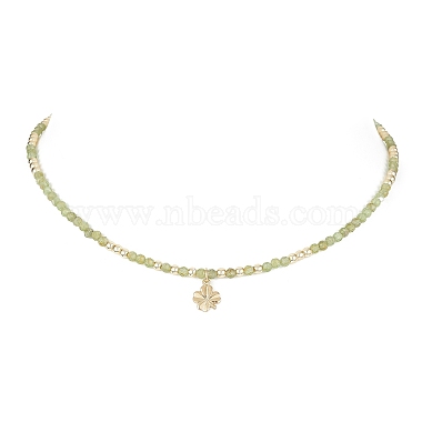 Brass Clover Pendant Necklace(NJEW-JN04325-01)-5