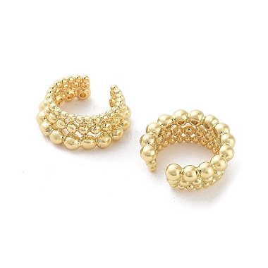 Round Ball Brass Cuff Earrings(EJEW-D088-13G)-2