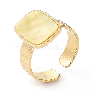 Natural Shell Rectangle Open Cuff Ring(STAS-E125-05G)-5
