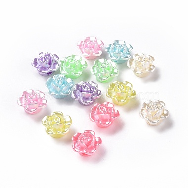 12mm Mixed Color Flower Acrylic Beads