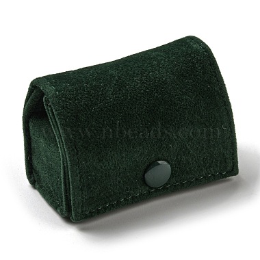 Dark Green Bag Velvet Ring Boxes