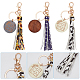 WADORN 3Pcs 3 Colors PU Leather Tassel Big Pendant Decorations with Wooden Mama Charm(HJEW-WR0001-03)-3
