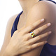 House Pattern Brass Enamel Finger Rings(FS-WG03239-02)-4