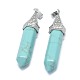 Synthetic Turquoise Pointed Pendants(G-G795-01P-21)-2