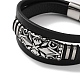 bracelets multibrins pour hommes avec cordon en cuir pu noir(BJEW-K243-12AS)-2