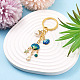 Shell Shape Alloy & Enamel & ABS Plastic Imitation Pearl Keychains(KEYC-TADJ00006)-4