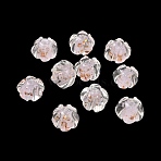 Handmade Gold Foil Lampwork Beads, Flower, Pink, 13x10.5mm, Hole: 1.8mm(LA-CBABC67-01A)